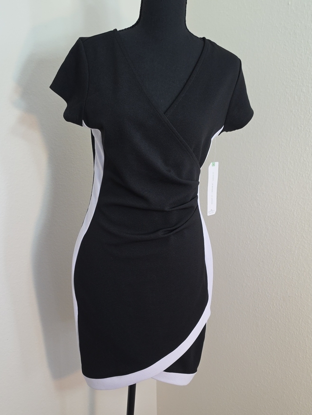 Almost Famous Mini Dress | Black with White Side Panels | Juniors XL